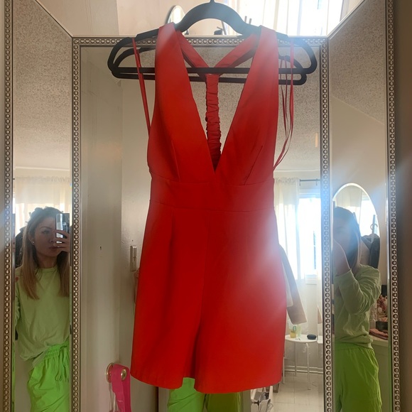 ASOS Red Halter Rhomper - Picture 1 of 2